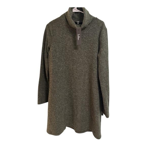 Lulu's Heather Gray Long Sleeve Dress - Picture 1 of 3